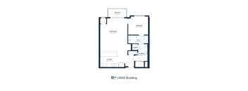 A black and white image of a floor plan for a B7 6905 Building.