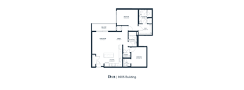 A black and white image of a floor plan for a D12 | 6905 Building.