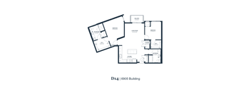 A black and white image of a floor plan for a D14 6905 Building.