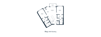 Floor plan of apartment D15 in the 6905 Building.