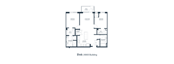 A floor plan of a building with rooms labeled, such as "BATHROOM" and "KITCHEN".