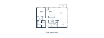 A black and white image of a floor plan for a D18 6905 Building.