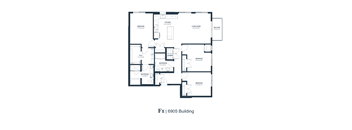A black and white image of a floor plan for a building labeled F1 | 6905 Building.