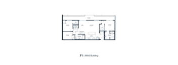 A black and white image of a floor plan for a building labeled F7 | 6905 Building.