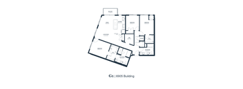 A black and white image of a G1 6905 Building floor plan.