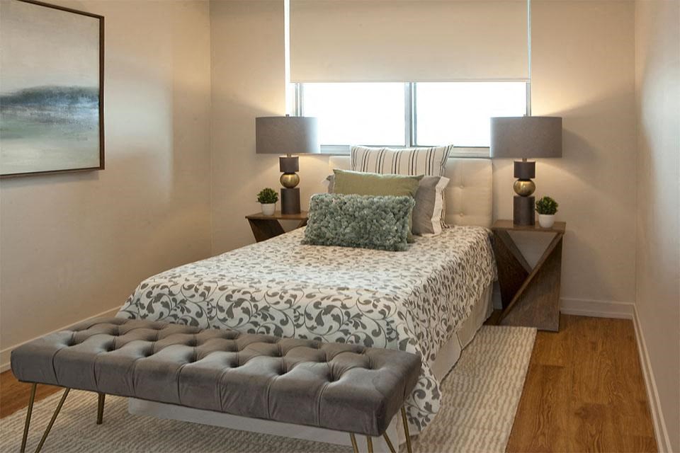 Royal Rose in Etobicoke, ON large bedroom with luxury vinyl flooring