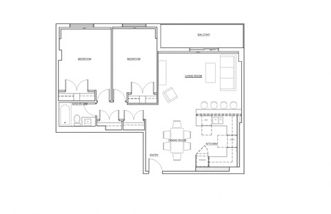 St. Lawrence Village in St. Catharines open concept 2 bedroom floor plan