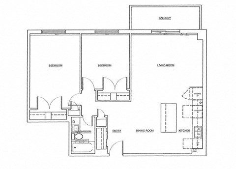 St. Lawrence Village in St. Catharines open concept 2 bedroom floor plan