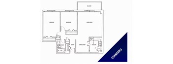 St. Lawrence Village two bedroom, one bathroom standard floorplan in St. Catharines, ON