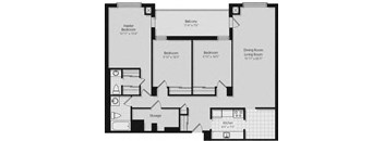 190 CityView Apartments 3 bedroom, 2 bathroom floor plan variation A in Brampton, O