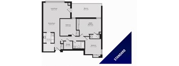 190 CityView Apartments 3 bedroom, 2 bathroom standard floor plan variation B in Brampton, O