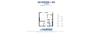 the floor plan of one bedroom  den