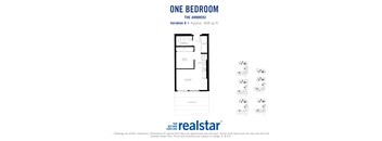 a floor plan of one bedroom apartment