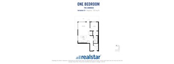 the floor plan of one bedroom apartment