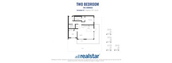 the floor plan of two bedroom apartment
