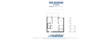 a floor plan of two bedroom apartment