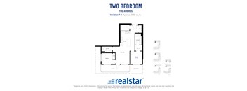 the floor plan of two bedroom apartment