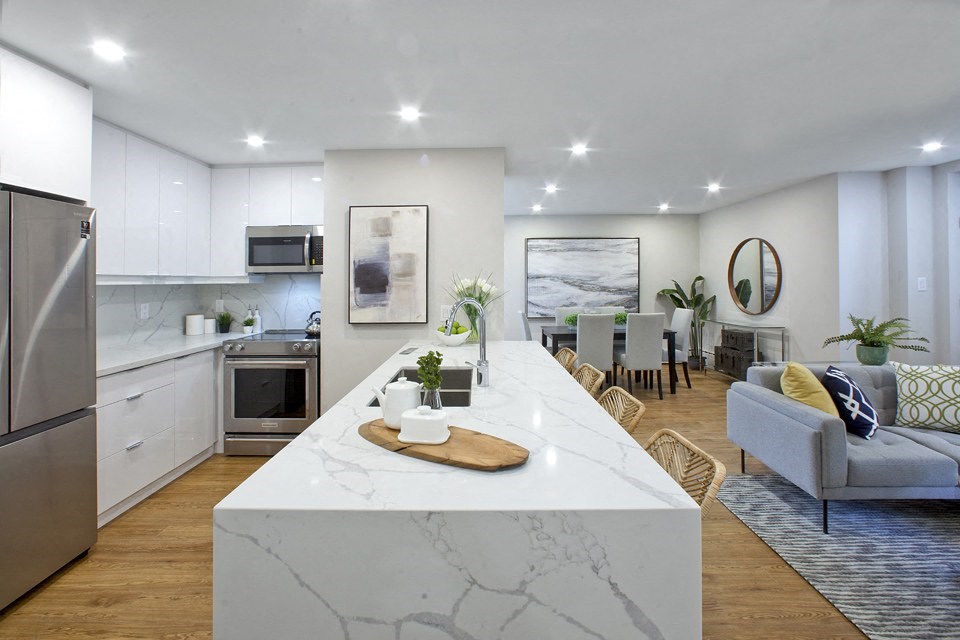 South Algiers featuring a modern and open concept kitchen in Toronto, ON