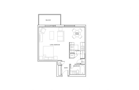 St. Lawrence Village in St. Catharines bachelor suite floor plan