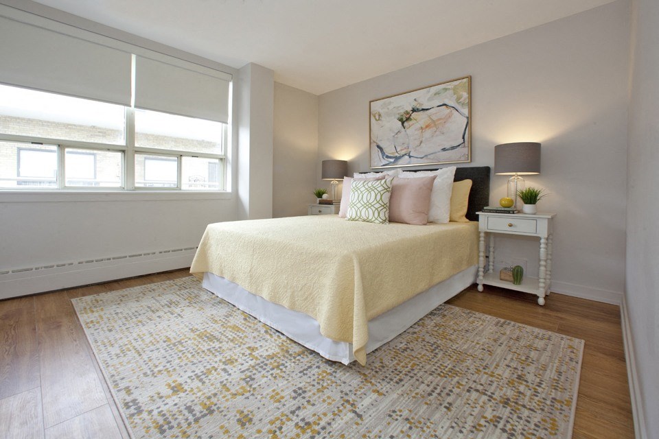 South Algiers featuring a spacious modern bedroom with large windows in Toronto, ON