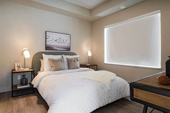 Inlet Glen Apartments in Port Moody, BC bedroom with custom roll up blinds - Photo Gallery 8