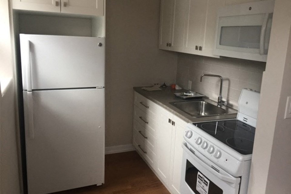 641 Vaughan Road in Toronto, ON kitchen with fridge, stove and microwave
