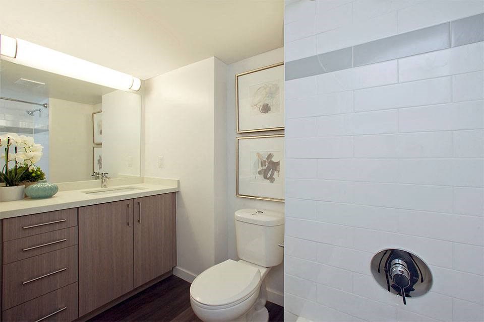 Main Square Apartments in Toronto, ON bathroom with upgraded cabinetry