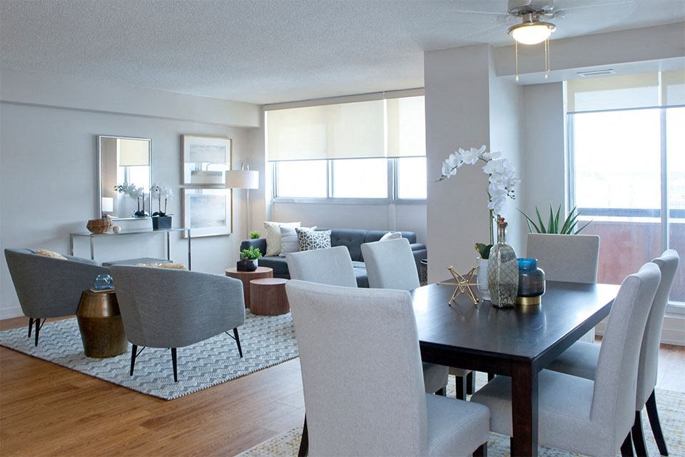 Royal Rose in Etobicoke, ON access to private balcony from living room