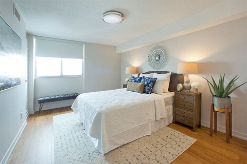 Royal Rose in Etobicoke, ON spacious bedroom with luxury vinyl flooring