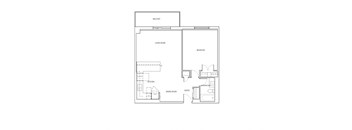 1 bedroom 1 bathroom suite layout at St. Lawrence Village in St. Catharines, ON