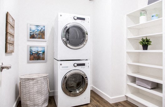 Washer/dryer easily accessible in unit