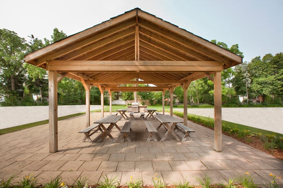 Acton Apartments gazebo with picnic tables in Acton, ON