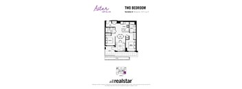 A floor plan for a two bedroom apartment.