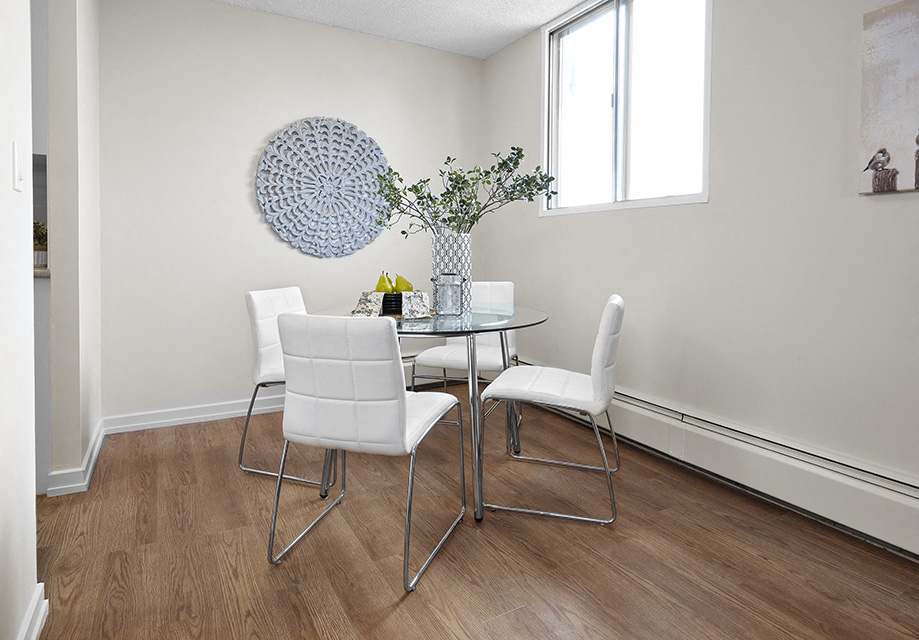 Avalon Apartments dining room featuring luxury vinyl flooring in Edmonton, AB