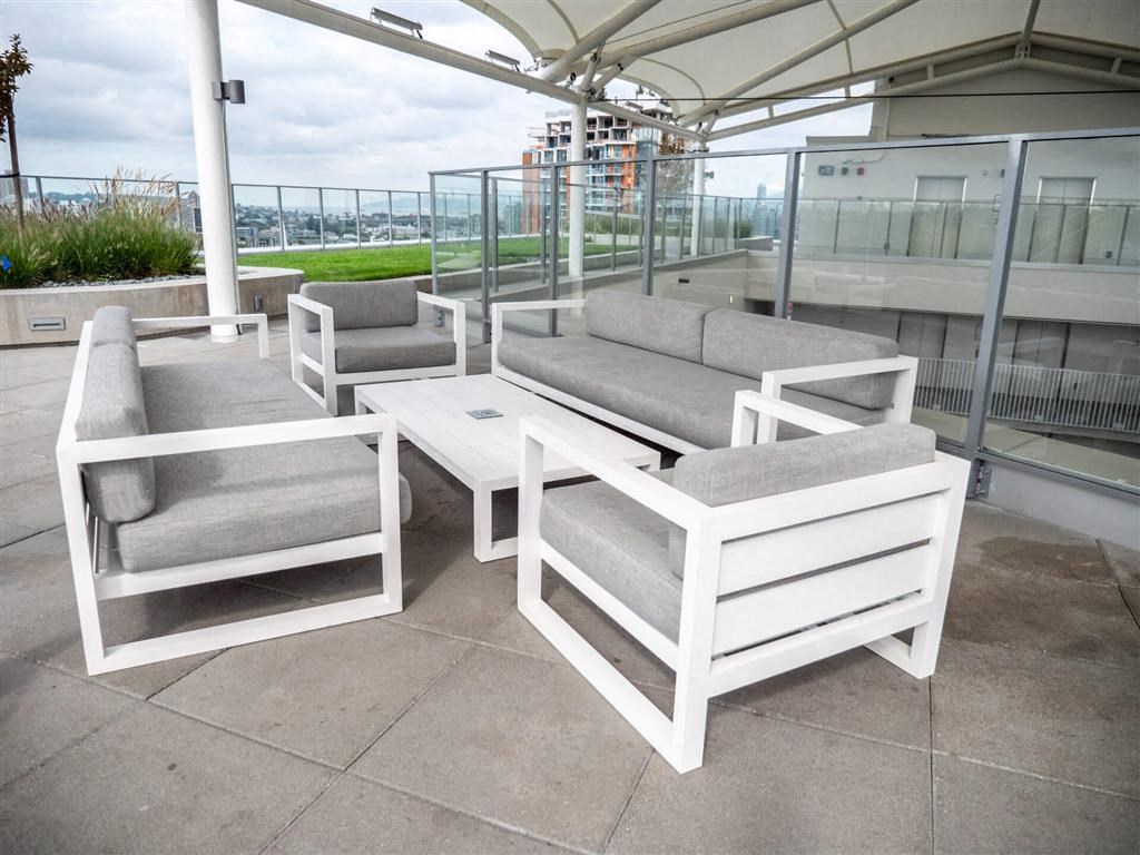 The Duke in Vancouver, BC Rooftop adult lounge with couch seating