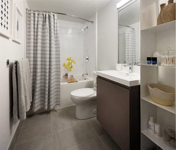 The Duke in Vancouver, BC Bathroom with full size bathtub - Photo Gallery 7