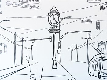 Drawing on clock in Mt. Pleasant neighbourhood - Photo Gallery 62