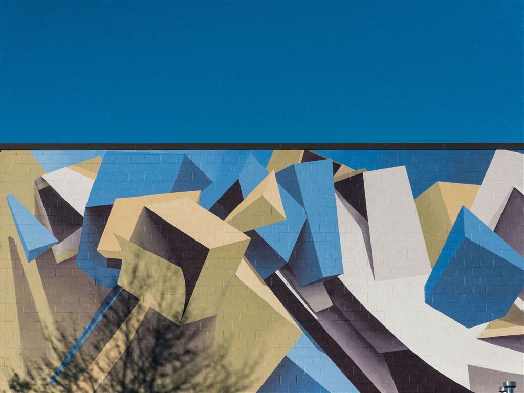 Mural of geometric shapes