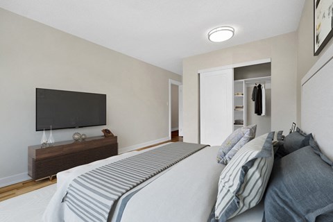 Bayview Gardens Apartments bedroom featuring double door closet in White Rock, BC