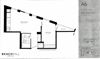 One bedroom, one bathroom apartment layout at BeachHill Apartments in Toronto, ON