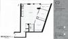 Two bedroom, one bathroom apartment layout at BeachHill Apartments in Toronto, ON