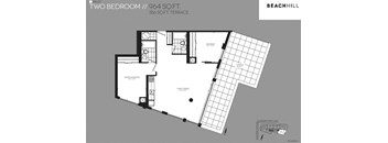 BeachHill Apartments 2 bedroom + 2 bathroom penthouse apartment floor plan in Toronto, ON