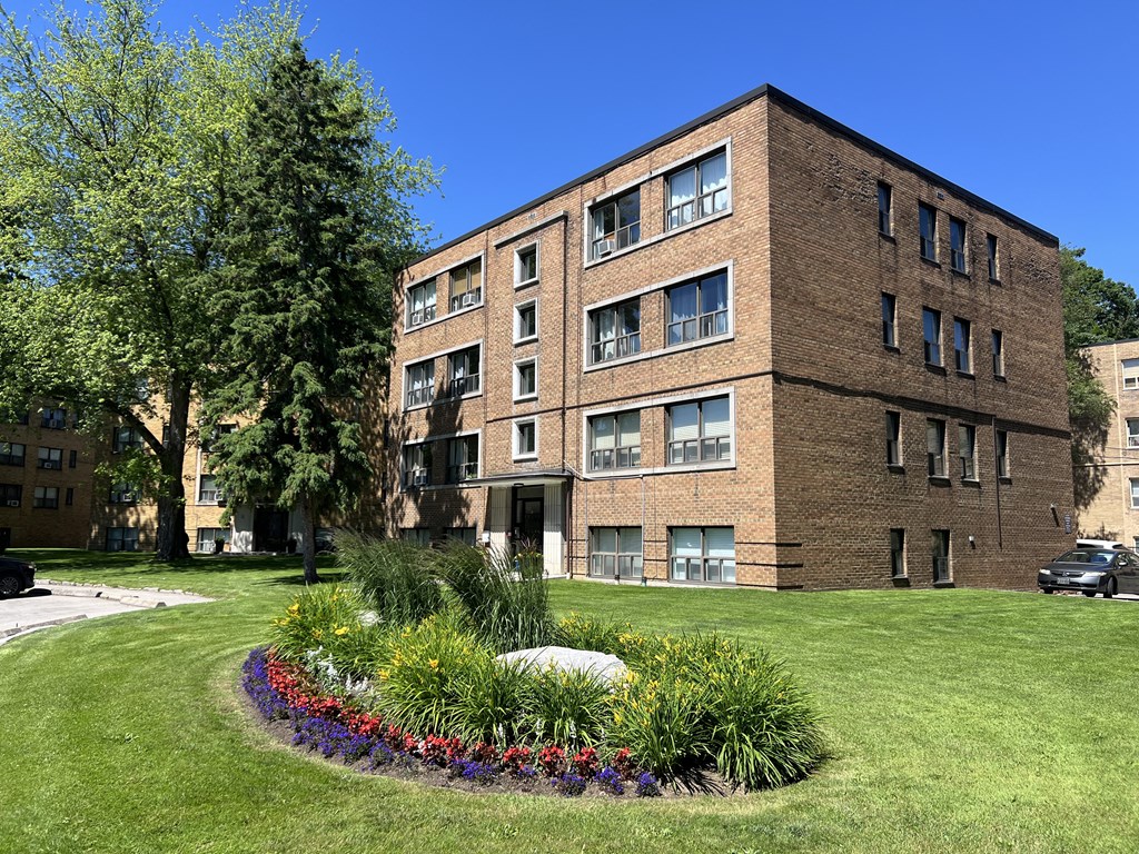exterior of the buildings at Bexhill Court Apartments in Etobicoke Toronto Ontario