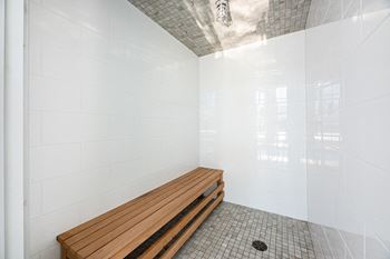 Steam room at Bourg du Village in Ste Therese Quebec