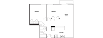 Braemar Gardens 2 bedroom 1 bathroom  floor plan variation C