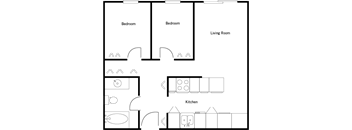 Braemar Gardens 2 bedroom, 1 bathroom floor plan in Coquitlam, BC