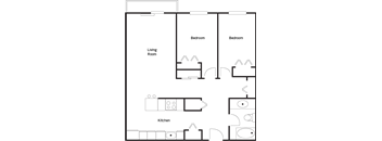 Braemar Gardens 2 bedroom 1 bathroom  floor plan variation E