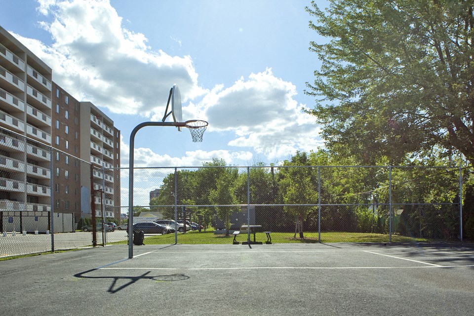 Brighton Court in Windsor, ON outdoor basketball court