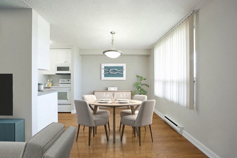Brighton Court in Windsor, ON open concept dining room and kitchen