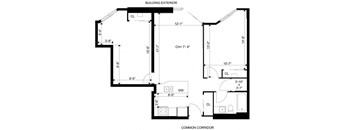 Britannia by the Bay Floorplan - 2 bed 1 bath variation E